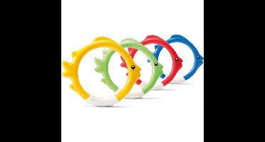 Duikringen zwembad speelgoed - set van 4x - verschillende kleuren - kunststof