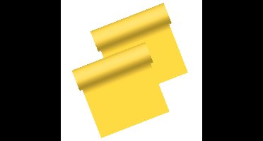 Duni tafelloper - 2x - papier - geel- 480 x 40 cm