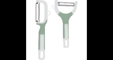 Dunschillers - set 2x - lichtgroen - kunststof - rvs - aardappelschilmesjes