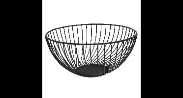 Easyline Fruitmand - zwart - rond - 25 cm - metaal - fruitschaal