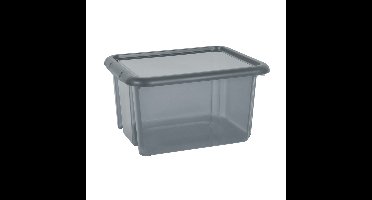 EDA Opbergbox 30L - grijs - stapelbaar - L44 x B36 x H25 cm - kunststof - Bak/doos met deksel