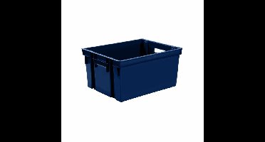 EDA Opbergkrat stapelbaar - kunststof - 10 Liter - L32 x B26 x H18 cm - blauw