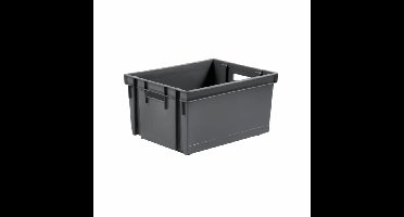 EDA Opbergkrat stapelbaar - kunststof - 10 Liter - L32 x B26 x H18 cm - grijs