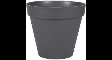 EDA Toscane Bloempot - kunststof - antraciet - D20 x H17 cm - binnen- en buitenshuis