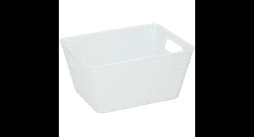 Edco Opbergmandjes - wit - kunststof - 26 x 20 x 13 cm