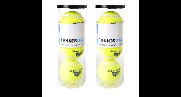 Engelhart Tennisballen - 6x stuks - in koker - Buitenspeelgoed - Tennissen - geel - sport