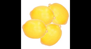 Esschert Design kunstfruit decofruit - 4x - citroen/citroenen - ongeveer 6 cm - geel