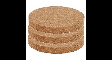 Esschert Design plantenonderzetter - 3x - kurk - D13 x H1 cm