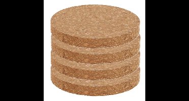 Esschert Design plantenonderzetter - 4x - kurk - D13 x H1 cm