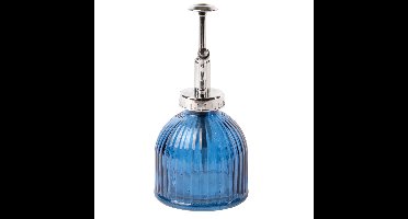 Esschert Design plantenspuit/vernevelaar - glas - oceaanblauw/zilver - 15.5 cm