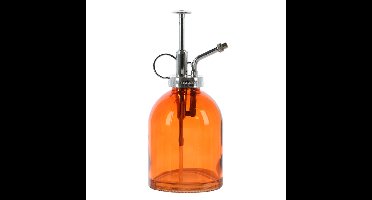 Esschert Design plantenspuit/vernevelaar - glas - oranje/zilver - 18.5 cm