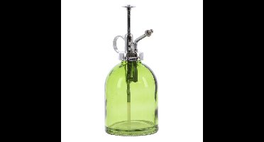 Esschert Design plantenspuit/vernevelaar - glas - smaragdgroen/zilver - 18.5 cm