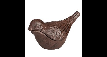 Esschert design Sleutelverstopdoosje Vogel - bruin - gietijzer - sleutelkluis - sleutel opbergen
