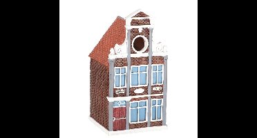 Esschert design vogelhuisje/nestkastje - bruin - grachtenpand - halsgevel
