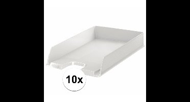 Esselte Brievenbakje/postvakje - 10x - wit - A4 formaat - stapelbaar - bureau oprganizer