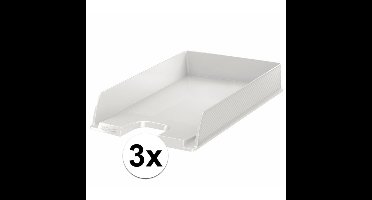 Esselte Brievenbakje/postvakje - 3x - wit - A4 formaat - stapelbaar - bureau oprganizer