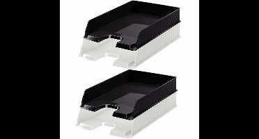 Esselte brievenbakjes set van 5x zwart en 5x wit in A4 formaat