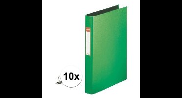 Esselte Ringband mappen/ordners - 10x - groen - A4 - opbergen - kantoorartikelen