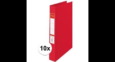Esselte Ringband mappen/ordners - 10x - rood - A4 - opbergen - kantoorartikelen