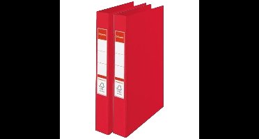 Esselte Ringband mappen/ordners - 2x - rood - A4 - opbergen - kantoorartikelen