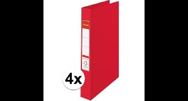 Esselte Ringband mappen/ordners - 4x - rood - A4 - opbergen - kantoorartikelen