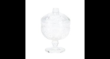 Excellent Houseware Bonbonniere met deksel - transparant deco glas - 10 x 15 cm - snoeppot