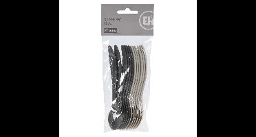 Excellent Houseware Eierlepels - 12 stuks - kunststof - 14 cm - zwart/grijs