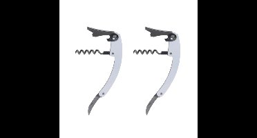 Excellent Houseware flesopener/kurkentrekker - 2x - kelnersmes - wit