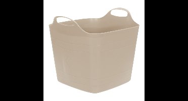 Excellent houseware Flexibele kuip / emmer - beige - 25 l - kunststof - 40 x 35 cm