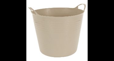Excellent houseware flexibele wasmand - beige - 27 liter - kunststof - 42 x 40 x 35 cm