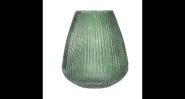 Excellent Houseware glazen vaas / bloemen vazen - groen - 25 x 37 cm