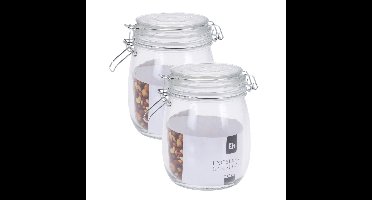 Excellent Houseware keuken voedsel opslagpotten - 8x stuks - 750 ML - met beugel sluiting - glas