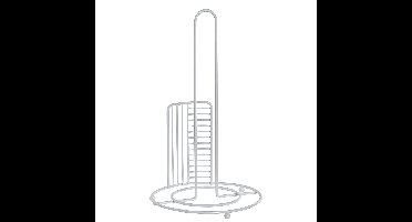 Excellent Houseware Keukenrolhouder - chrome metaal - wit - 18 x 31 cm
