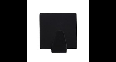 Excellent houseware ophang haakjes - zelfklevend - vierkant - zwart - 2x stuks - rvs