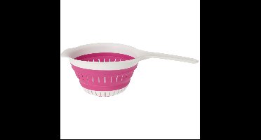 Excellent Houseware opvouwbaar vergiet - wit/roze - tpe - 37 x 19 cm