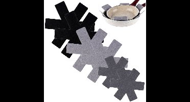 Excellent Houseware Pannenschermers - 6x - grijs - vilt - 38 cm - stapelbeschermers voor pannen