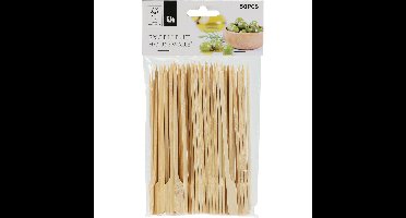 Excellent Houseware Sate prikkers/stokjes - 50x - bamboe - 15 cm