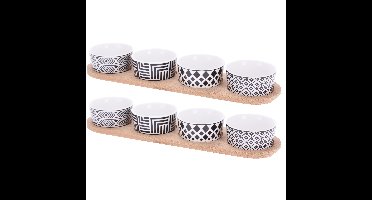 Excellent Houseware set 2x stuks luxe hapjes/sausjes/tapas schaaltjes