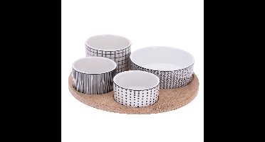 Excellent Houseware set van 4x luxe hapjes/sausjes/tapas schaaltjes