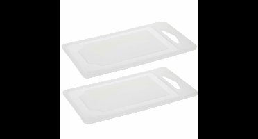 Excellent Houseware snijplank - 2x - wit - kunststof - 25 x 15 cm