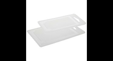 Excellent Houseware snijplank - set van 2 formaten - wit - kunststof