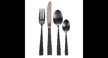 Excellent Houseware tafel bestek - 32x delig - Tafel dekken - mat zwart - rvs metaal