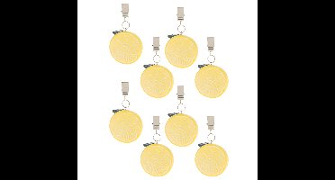 Excellent Houseware Tafelkleedgewichtjes/hangers - 8x - citroen - kunststeen - geel