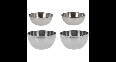 Excellent Houseware voedsel/serveerschalen set - RVS - D20/D13 cm