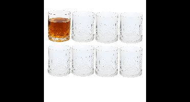 Excellent Houseware Whisky tumbler glas - 8x stuks - 350 ml - drinkglazen - waterglazen