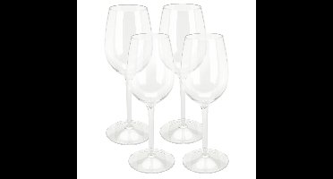 Excellent Houseware Wijnglas - 4x - transparant - kunststof - 330 ml