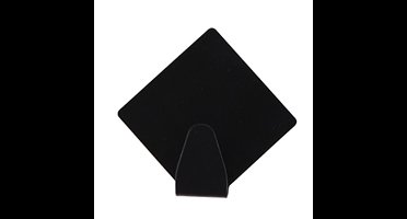 Excellent houseware - Zelfklevende ophang haakjes - zwart - 2x stuks - rvs