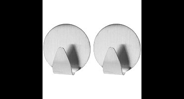 Excellent houseware Zelfklevende rvs haakjes - rond - 6x stuks - 5 cm