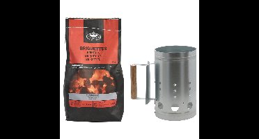 Fancy Flames BBQ aanmaakset - briketten - 3 kilo - met snelstarter - staal/hout