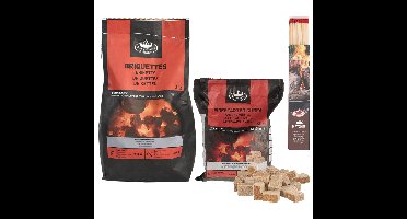 Fancy Flames BBQ aanmaakset - briketten - aanmaakblokjes - lucifers XL